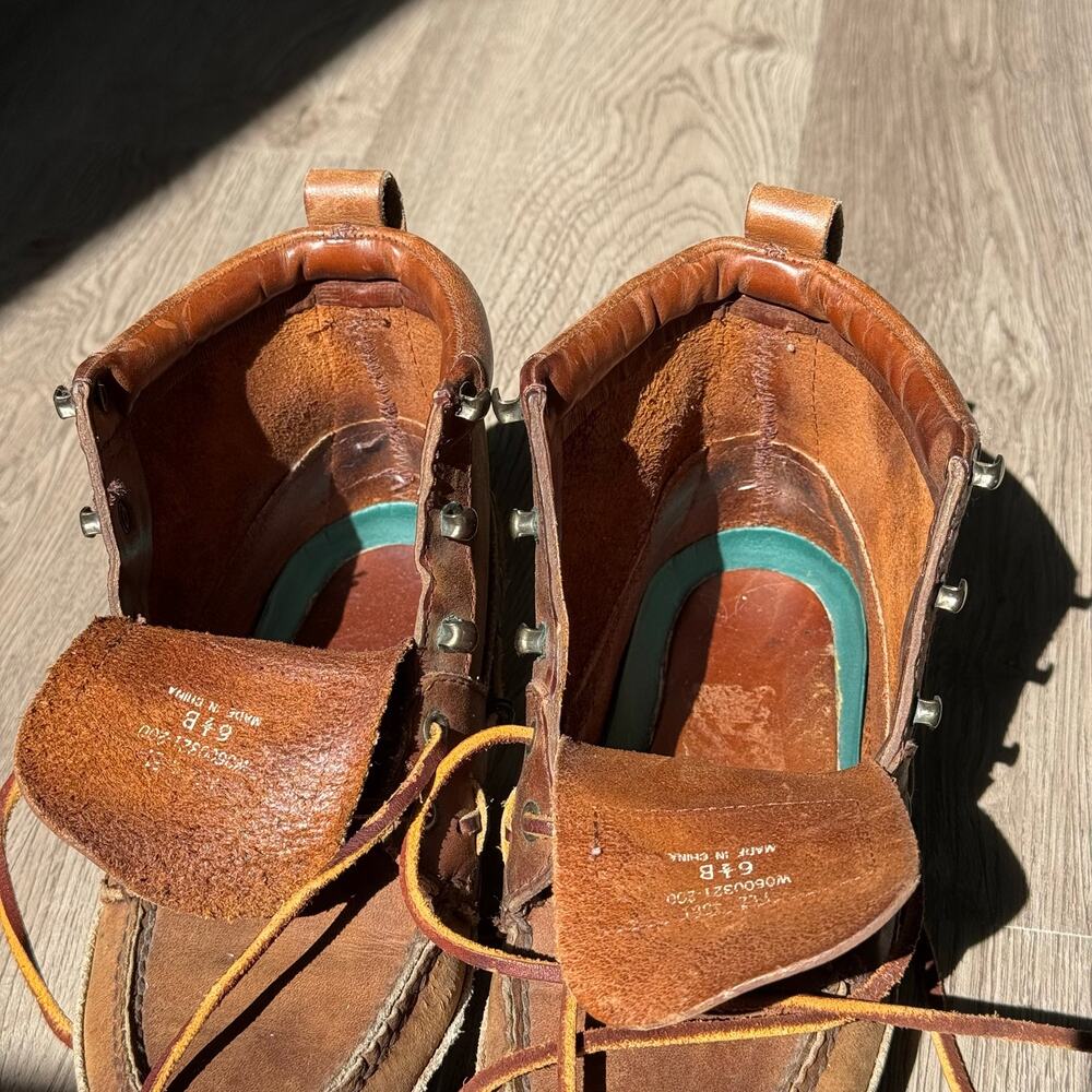 VTG Polo Country Ralph Lauren Women’s 6.5B Leather Moc Toe Ranger Hiking Boots - Picture 12 of 16